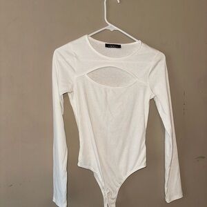 White Long Sleeve Bodysuit
